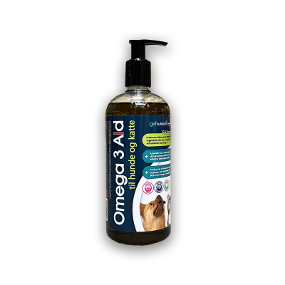 Plastflakse med pumpe - 500 ml Omega 3 til hunde